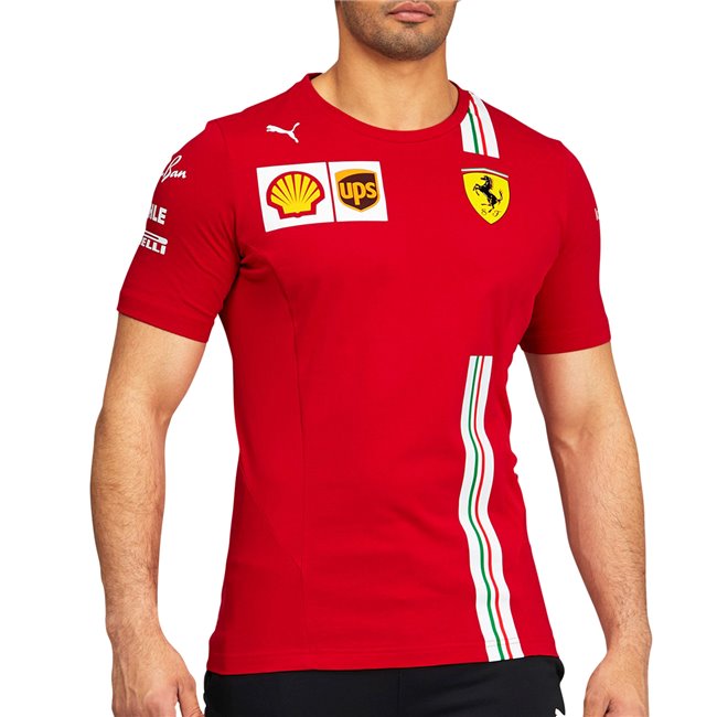 PUMA Ferrari SF Sainz Replica Tee pánské tričko, Barva: červená, Materiál: bavlna,  - Objednejte nyní online na Pumashop.cz.